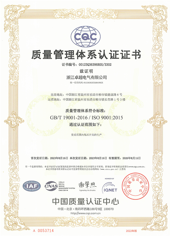 ISO9001 Chinese Certificate